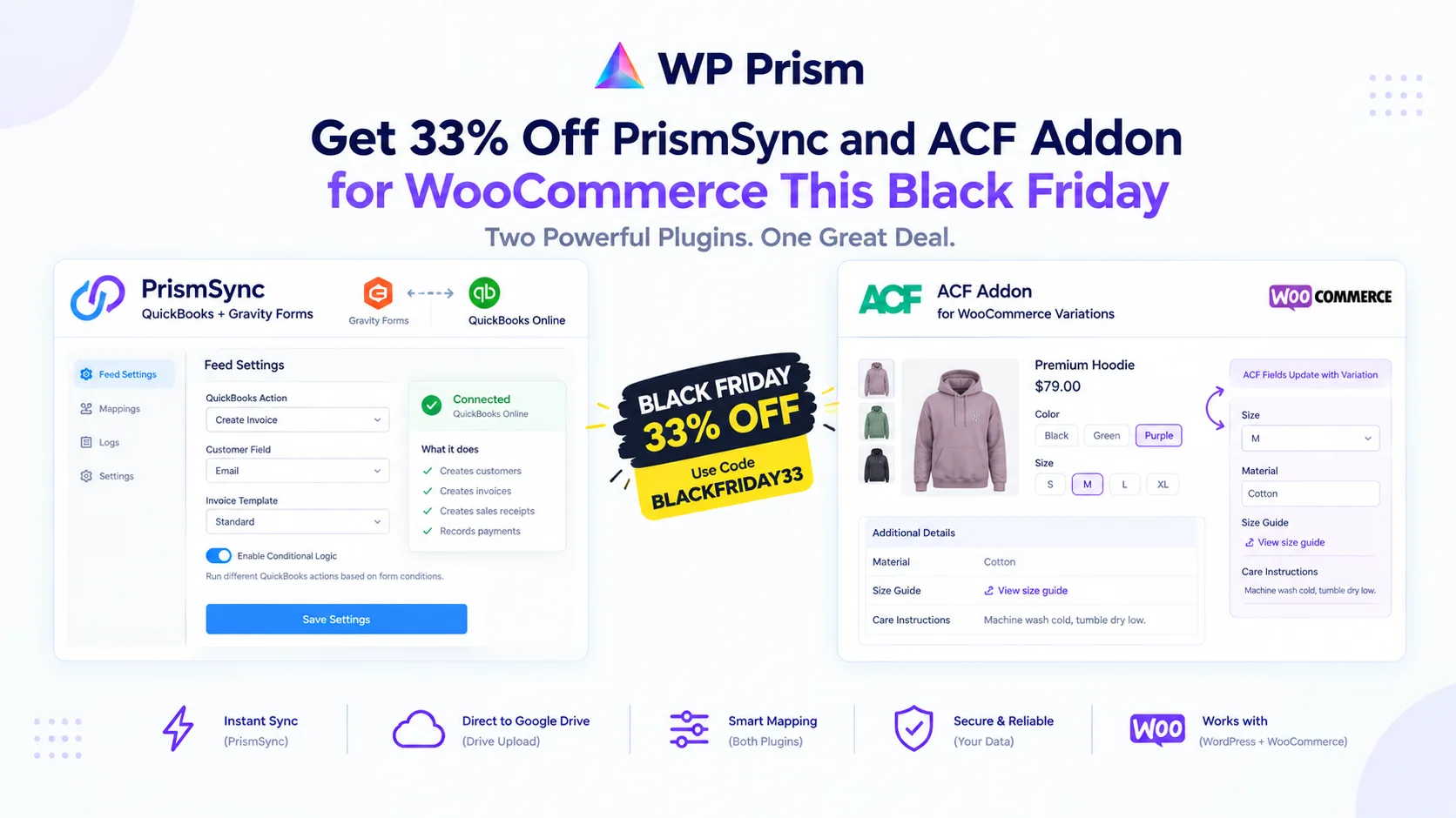 Get 33% Off PrismSync and ACF Addon for WooCommerce This Black Friday